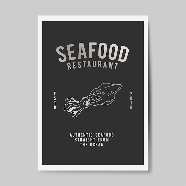 Free vector seafood restaurant logo illustration