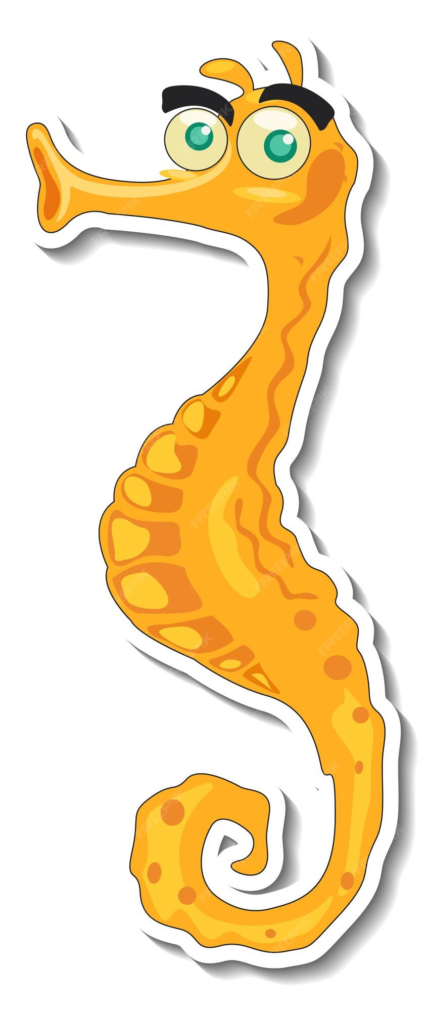 Free Vector | Seahorse animal cartoon character sticker Free Vector | Seahorse animal cartoon character sticker