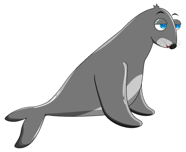 Seal cartoon on white background