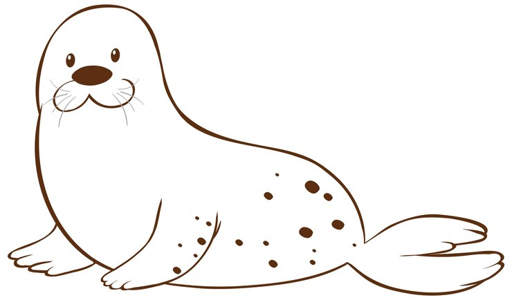 Free Vector seal in doodle simple style on white background