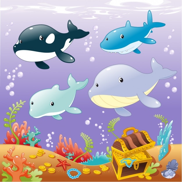 Free vector sealife background design