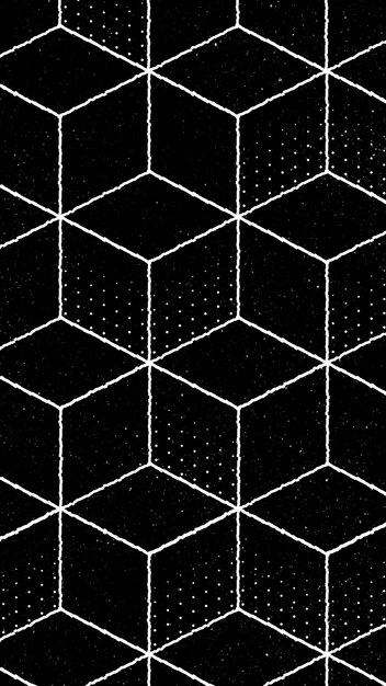 黒の背景ベクトル上のシームレスな3D幾何学的な立方体パターン