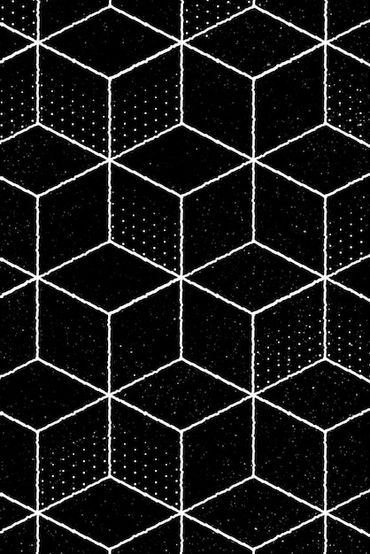 Free vector seamless 3d geometric cubic pattern on a black background vector