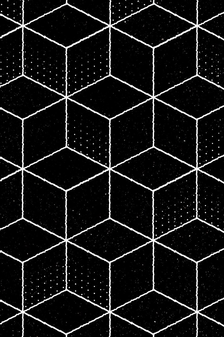 Free Vector seamless 3d geometric cubic pattern on a black background vector