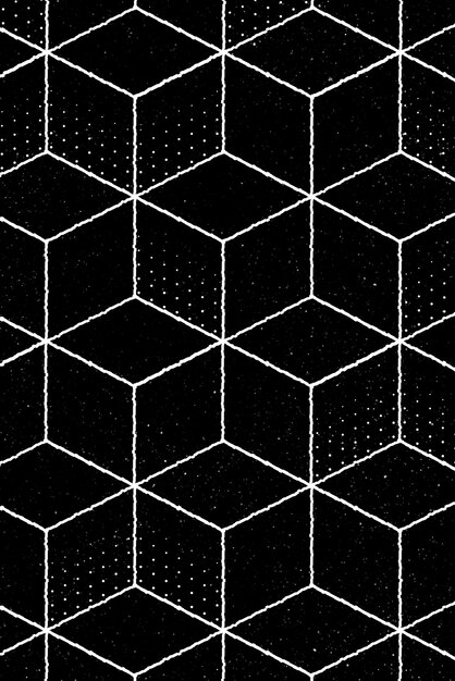 Seamless 3D geometric cubic pattern on a black background vector