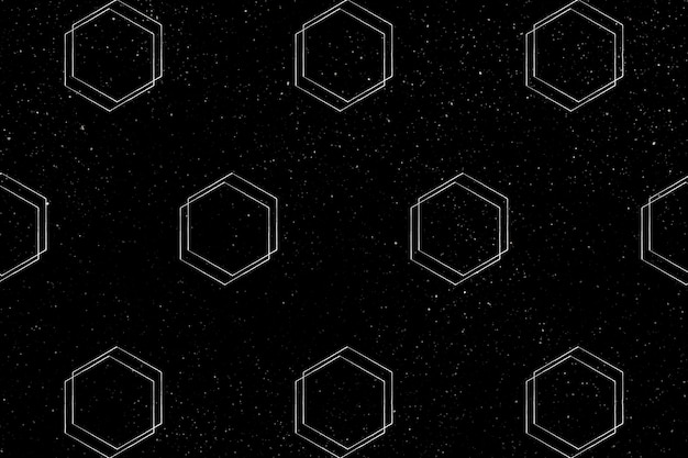 Seamless 3D hexagonal pattern on a black background