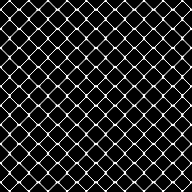 シームレスな抽象的なモノクロの正方形のパターン - 対角線の丸い四角からベクトルの背景のデザイン