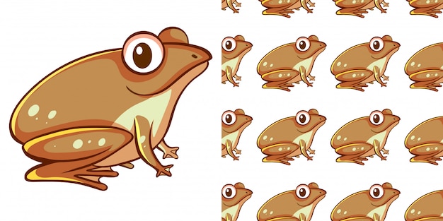 Бесплатное векторное изображение Бесшовный фон с коричневой лягушкой