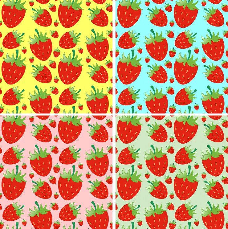 Free Vector seamless background design with fresh strawberry