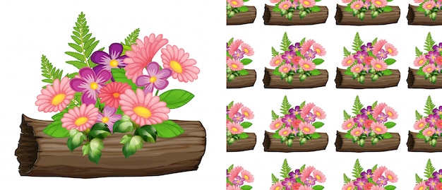Vettore gratuito progettazione senza cuciture del fondo con i fiori rosa della gerbera