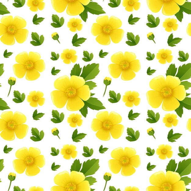 Seamless background design with yellow flowers