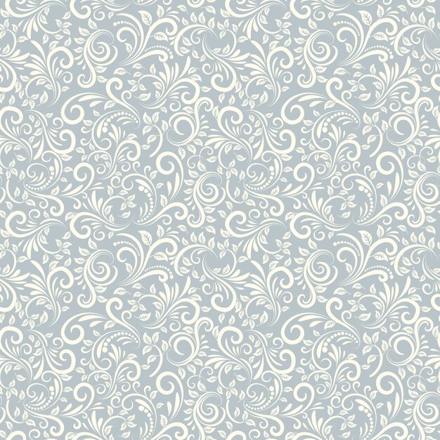 Seamless background of light blue color in Damascus style