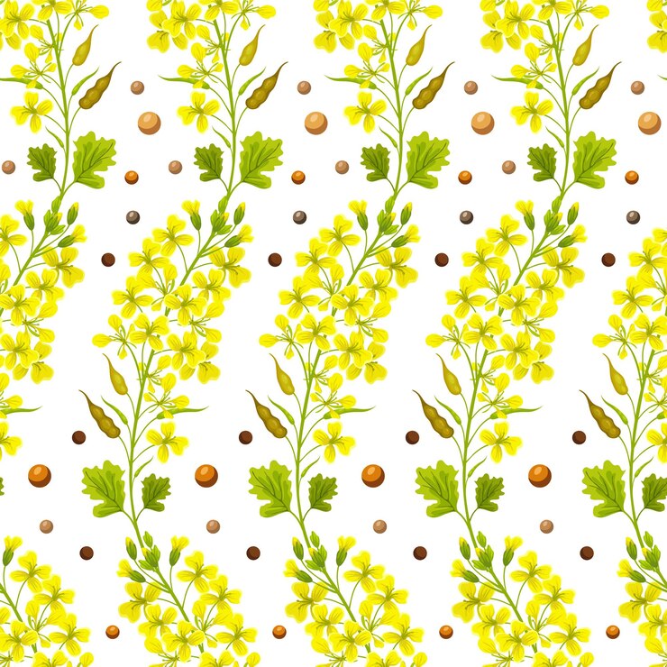 Free Vector seamless background of mustard.