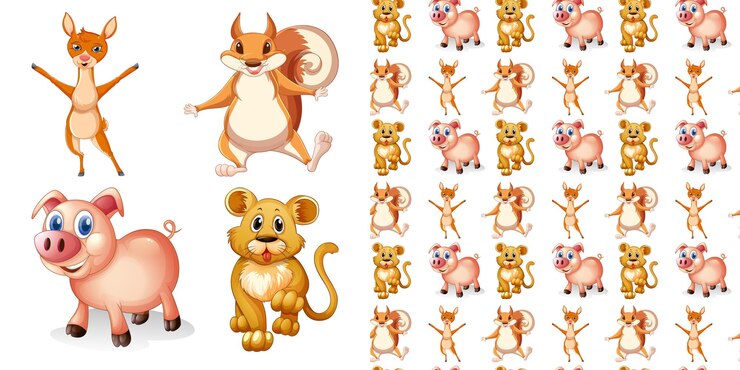 Free Vector seamless background with animal