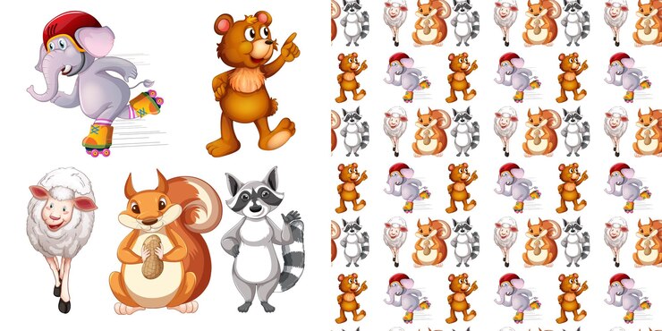 Free Vector seamless background with animal