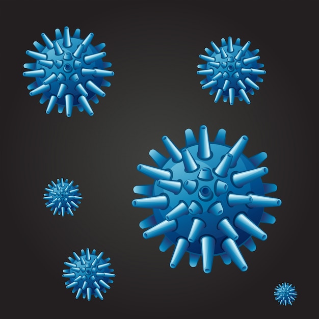 Seamless background with blue virus