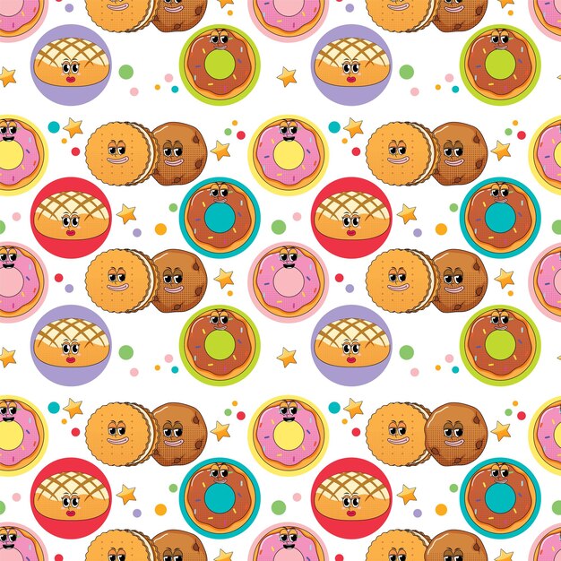 Seamless background with dessert theme