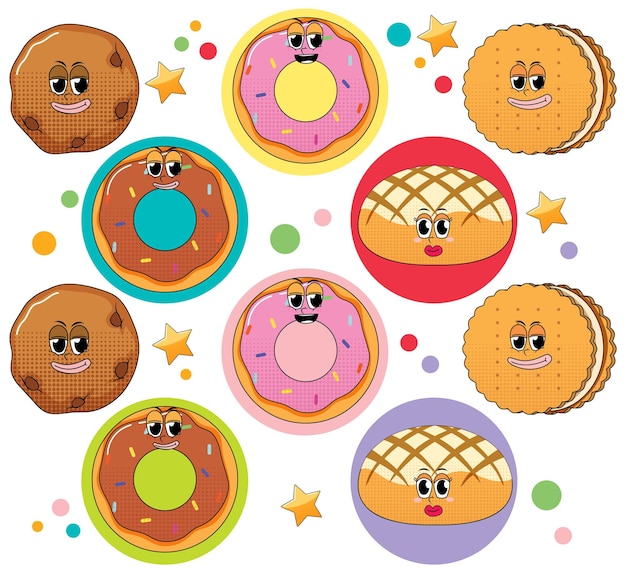 Seamless background with donuts and cookies