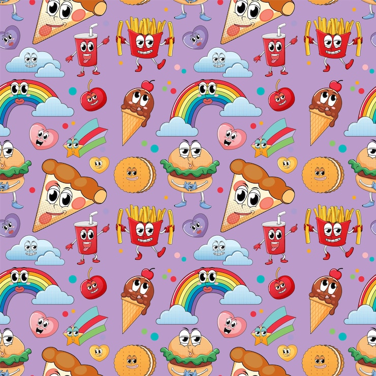 Free Vector seamless background with food theme
