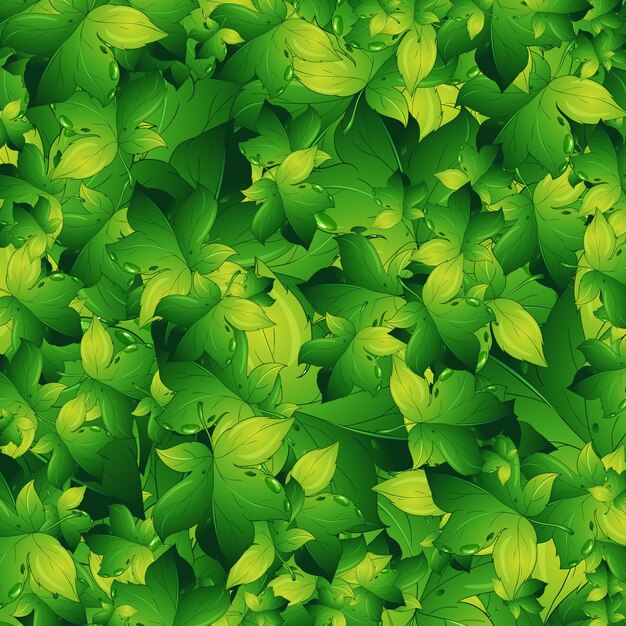 Seamless background with green leaves