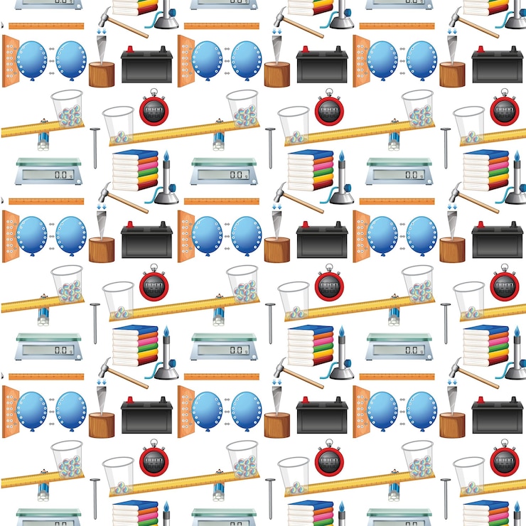 Free Vector seamless background with science equipments