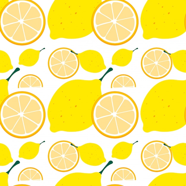 Vector Templates: Seamless Background with Yellow Lemon (Free Download)