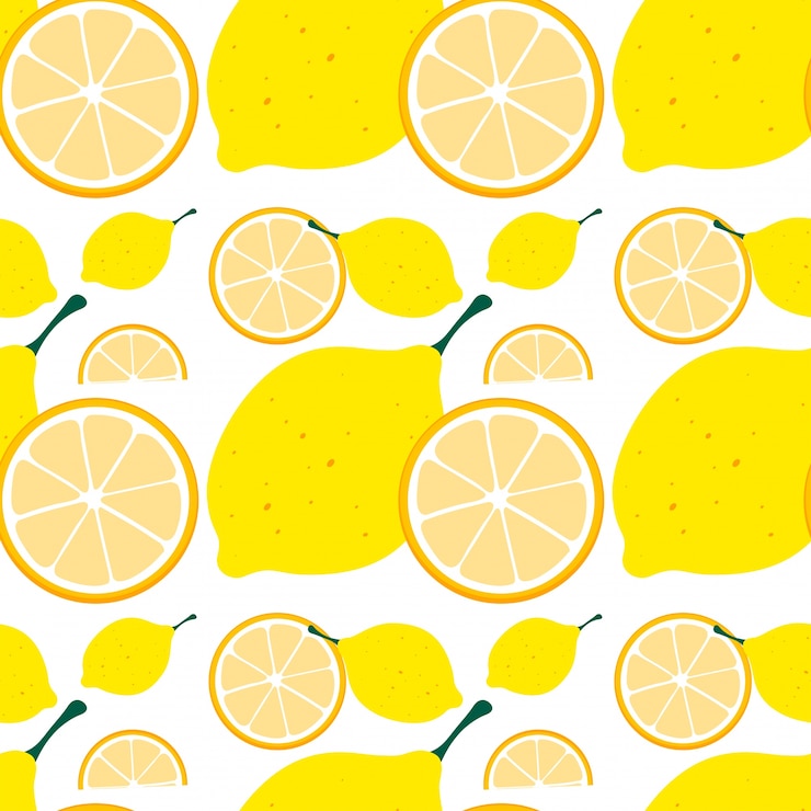 Free Vector seamless background with yellow lemon