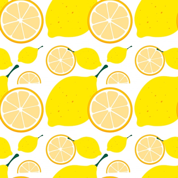 Бесшовный фон с желтым лимоном