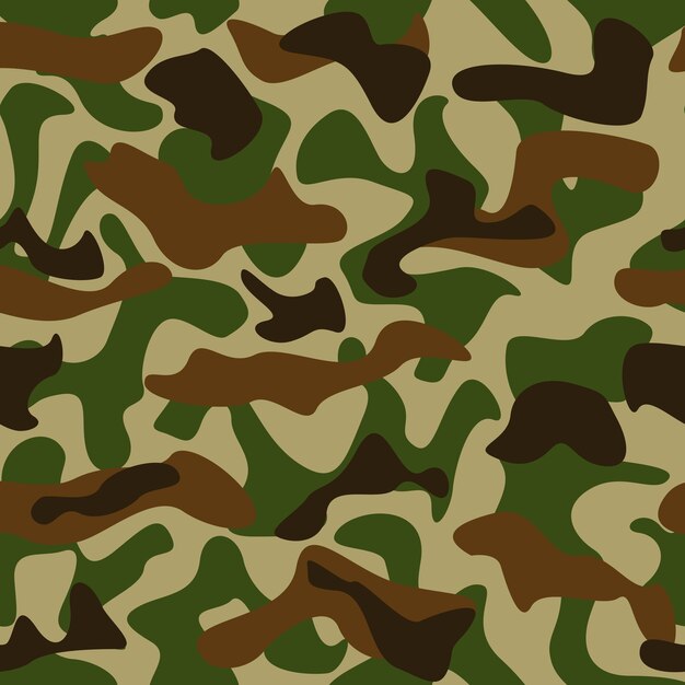 Seamless camouflage pattern green and brown colors