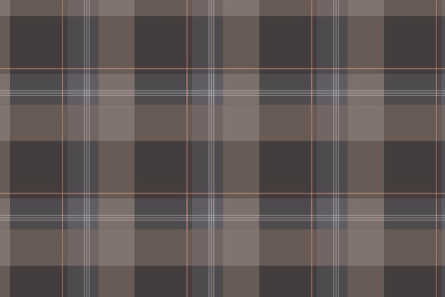 無料ベクター シームレスな市松模様の背景、茶色のタータン、伝統的なスコットランドのデザインベクトル