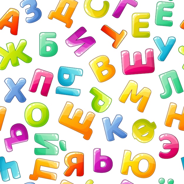 Free vector seamless children font pattern.