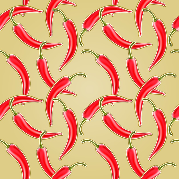 Vettore gratuito seamless pattern di peperoncino per opere deliziose