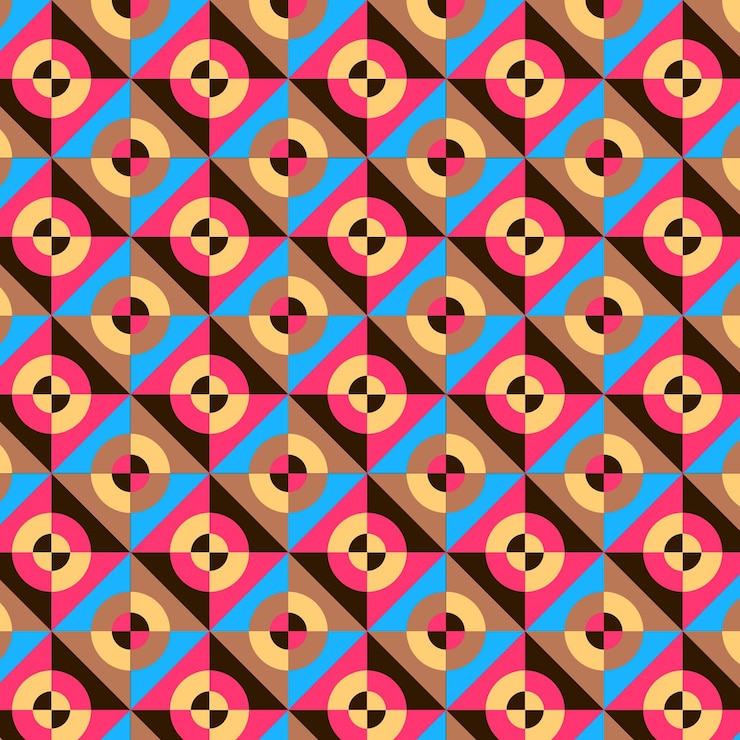 Free Vector seamless circular geometric groovy pattern texture