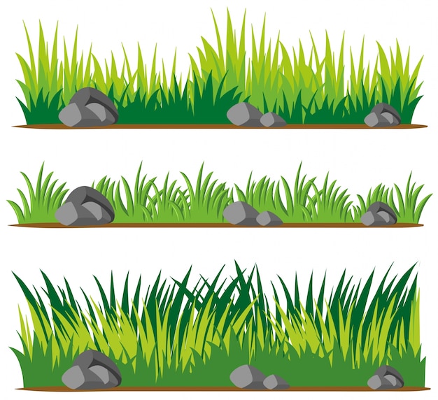 Free vector seamless design for grass and rocks