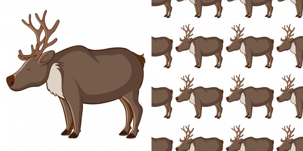 Seamless design with cute reindeer