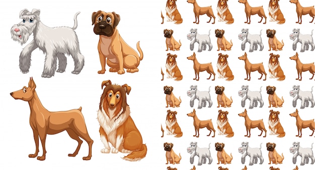 Free vector seamless dogs pattern cartoon