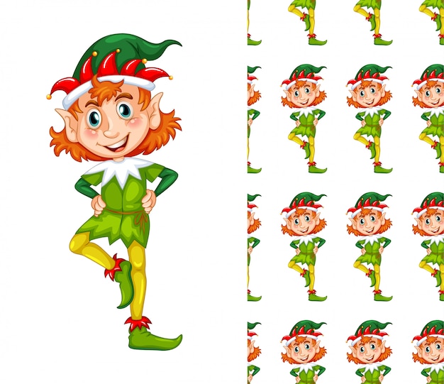 Free vector seamless elf pattern