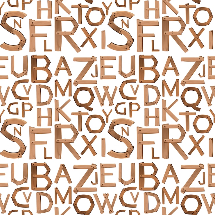 Free Vector seamless english alphabet design
