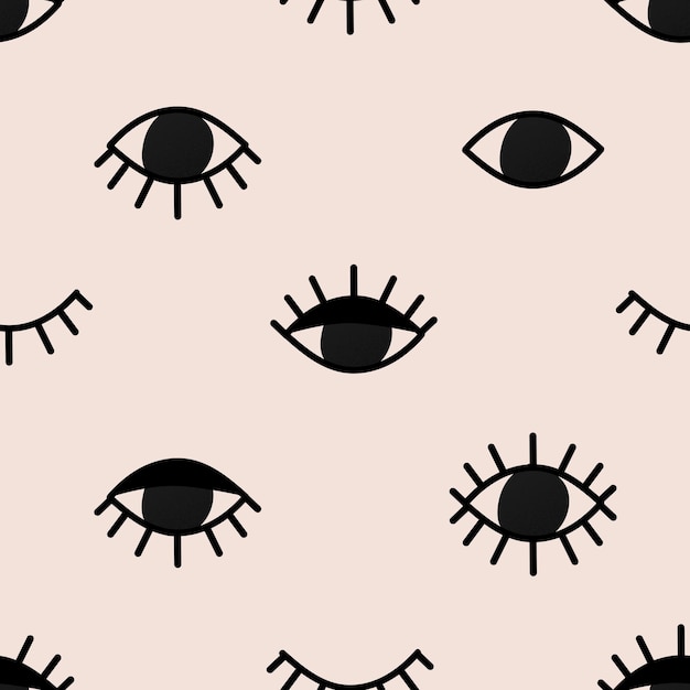 Free vector seamless eyes pattern background, psychedelic mystic halloween vector illustration