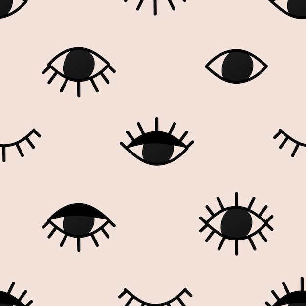 シームレスな目のパターンの背景、サイケデリック神秘的なハロウィーンのベクトル図