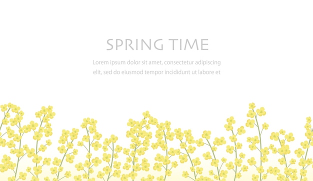 Seamless field mustard floral background illustration with text space horizontally repeatable