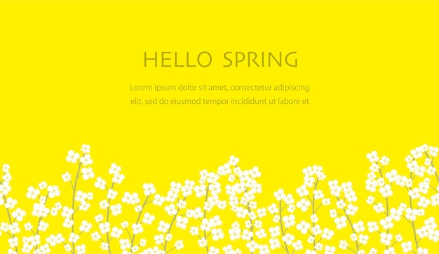Seamless field mustard floral background illustration with text space Horizontally repeatable