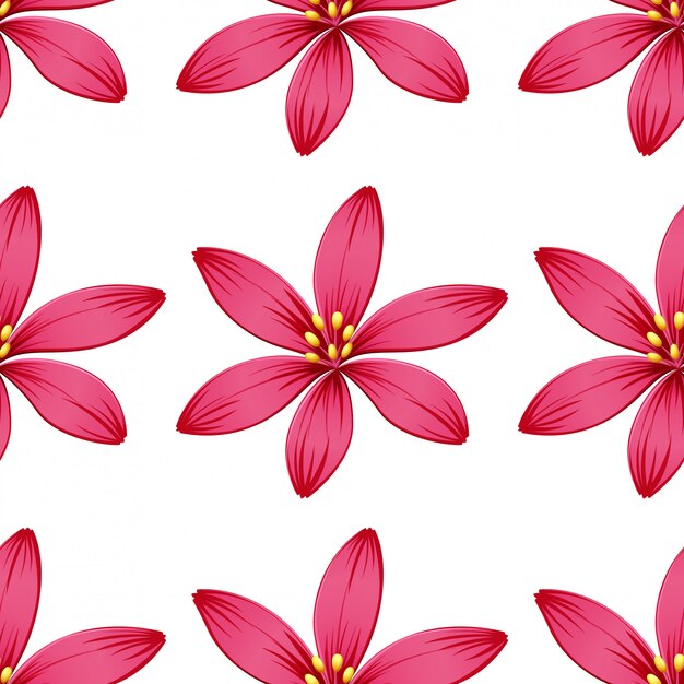 Free vector seamless flowers isolated on white