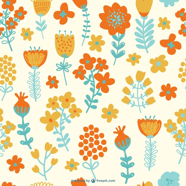 Free vector seamless flowers pattern