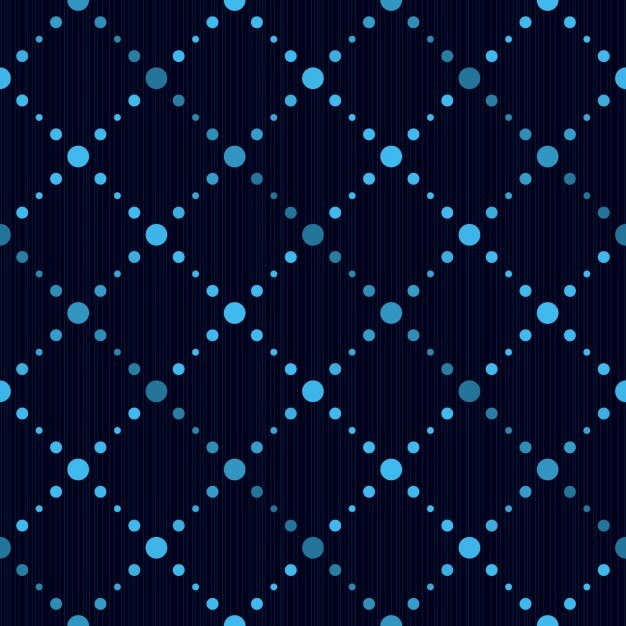 Seamless geometric blue pattern with dots