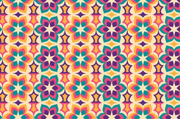 완벽 한 기하학적 꽃 그루비 패턴 질감