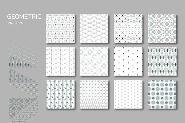 Seamless geometric pattern set