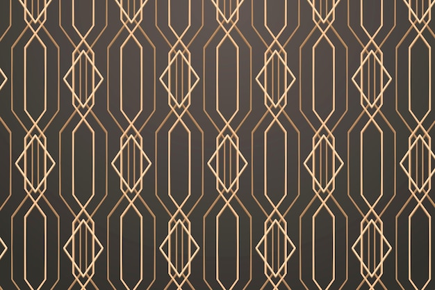 Free vector seamless golden geometric pattern on a gray background