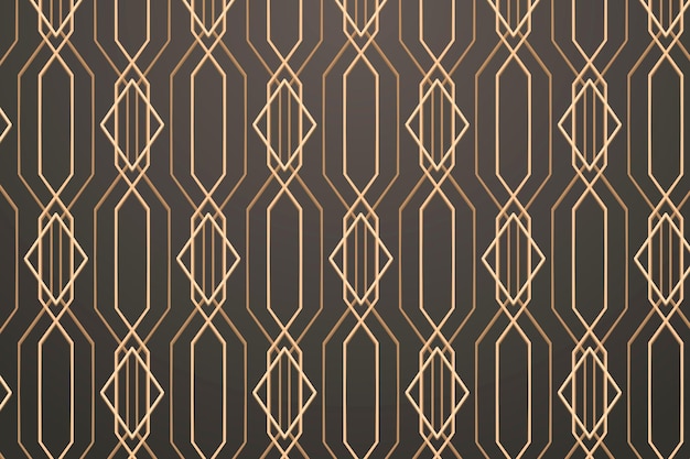 Free vector seamless golden geometric pattern on a gray background