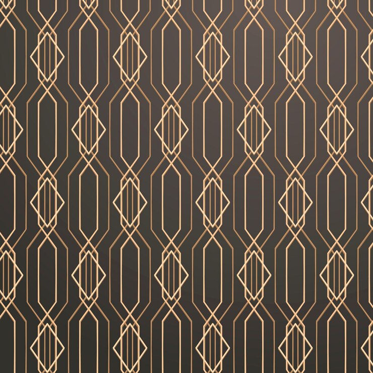 Free Vector seamless golden geometric pattern on a gray background
